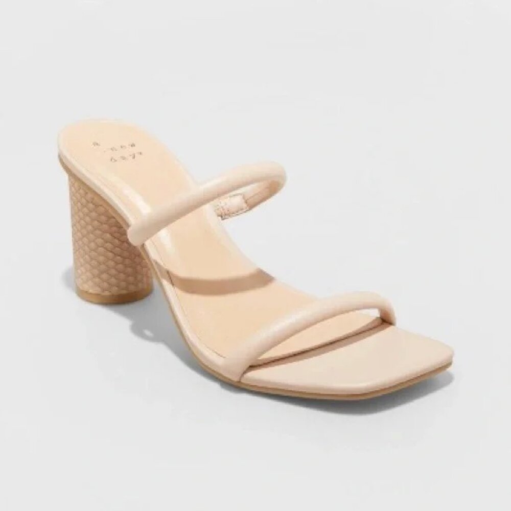 A new day Pink/Nude Block Heels open toe heels